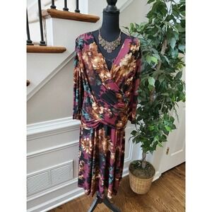 K Woman Collection Womens Wrap Dress 20W